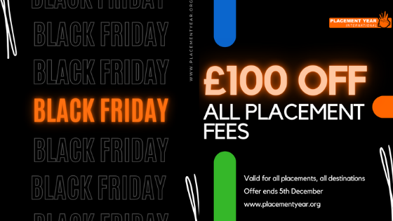 Black Friday 2020 offer from Placement Year International Placement Year International - Black Friday offer 2020